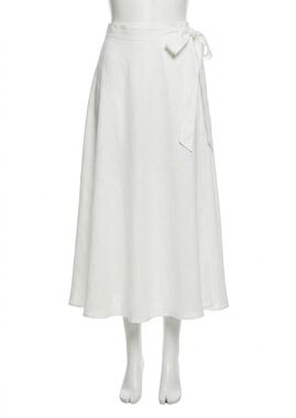 NEW LANHTROPY lola wrap skirt in white